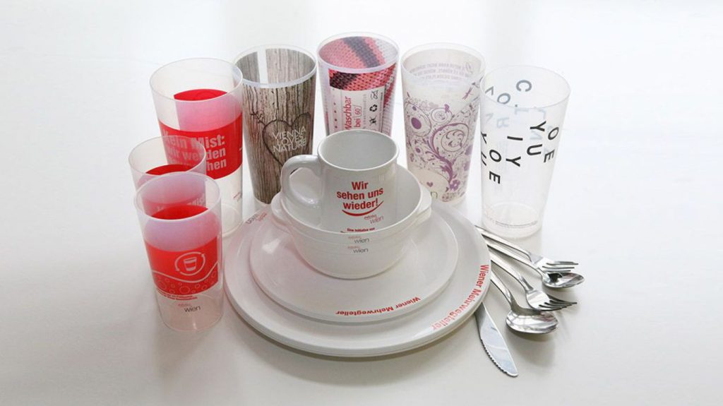 Mietbares Mehrweggeschirr